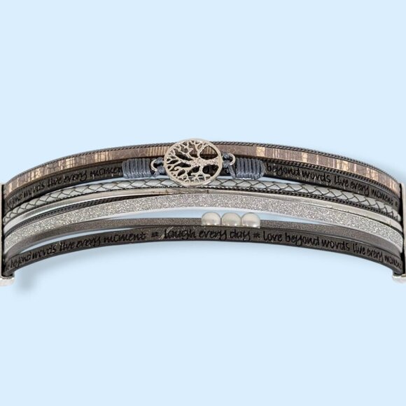 (2/$20) Metallic Black Multistrand Magnetic Bracelet - Picture 5 of 7